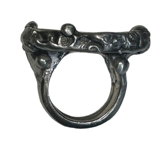 Peter Rabbit & Silverware Artisan Ring made from Broken China & Spoon Handle - Picture 7 of 15